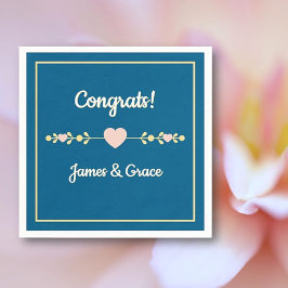 Guardanapo De Papel Corações! Festa de noivado personalizada 