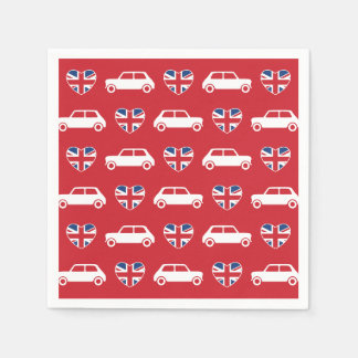 Guardanapo De Papel Corações Mini Cooper Britânico - Cocktail Vermelho