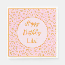 Corações - Papel Personalizado Napkins