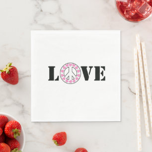 Guardanapo De Papel Corações Rosa Amor Paz Inspirador