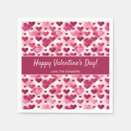 Guardanapo De Papel Corações Rosa Com Dia de os namorados De Texto Per