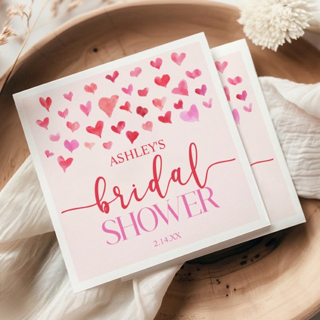 Guardanapo De Papel Corações Rosa Vermelho Noiva Chuva Bridal  (Criador carregado)