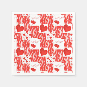 Guardanapo De Papel Corações vermelhos, amor.