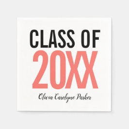 Guardanapo De Papel  Coral Bold Moderno Graduação qualquer ano