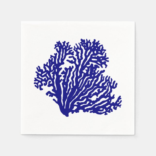 Guardanapo De Papel Coral Costeiro marinho Azul (Frente)