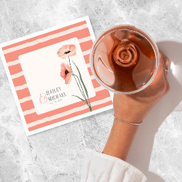 Guardanapo De Papel Coral Flowers Poppies