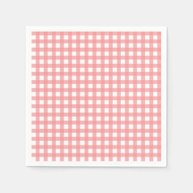 Guardanapo De Papel Coral Gingham Paper Napkins (Frente)