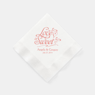 Guardanapo De Papel Coral Love é doce Casamento de Buffet do Dessert d
