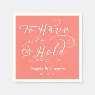Guardanapo De Papel Coral para ter e manter casamento personalizado