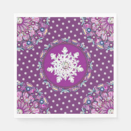 Guardanapo De Papel Corante vermelho cardinal e floco de neve