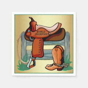 Guardanapo De Papel Corda de Boots do Irmão Saddle Campeão de Cowboy O