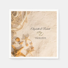 Guardanapo De Papel Cordão de Conchas de Areia Casamento