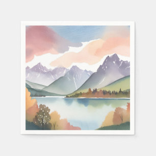Guardanapo De Papel Cordilheira Paisagem em Aquarela da Natureza Are