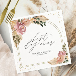 Guardanapo De Papel Cores Neutrais Chic Boho Floral Casamento Napkins