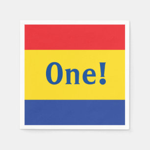 Guardanapo De Papel Cores Primárias Festa de primeiro aniversario Amar