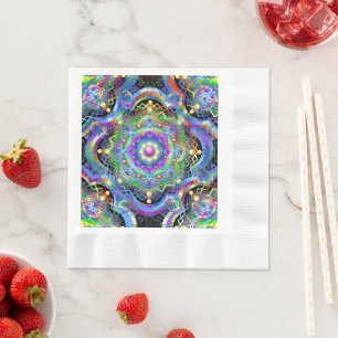 Guardanapo De Papel Cores Psicodélicas Universas de Mandala
