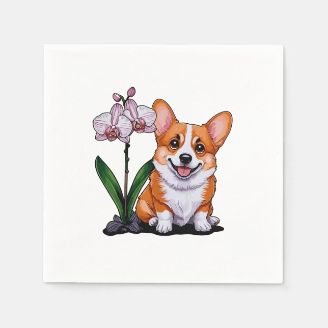 Guardanapo De Papel Corgi Bonito com Pomada (Frente)