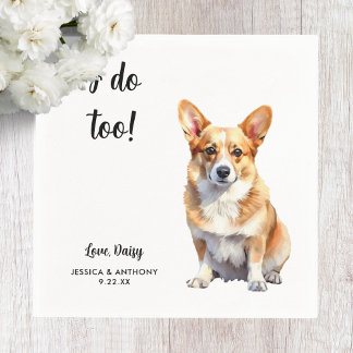 Guardanapo De Papel Corgi Dog Wedding