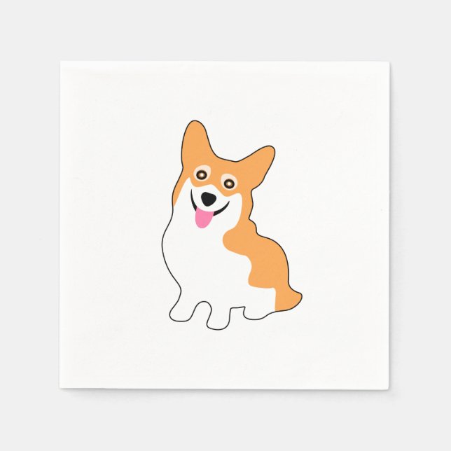 Guardanapo De Papel Corgi Drawing (Frente)