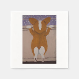 Guardanapo De Papel Corgi looking out window