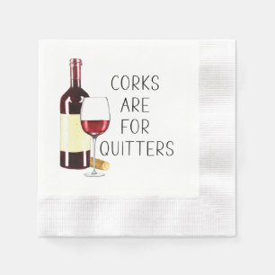 Guardanapo De Papel "Corks For Quitters" Aquarela Vidro Vermelho