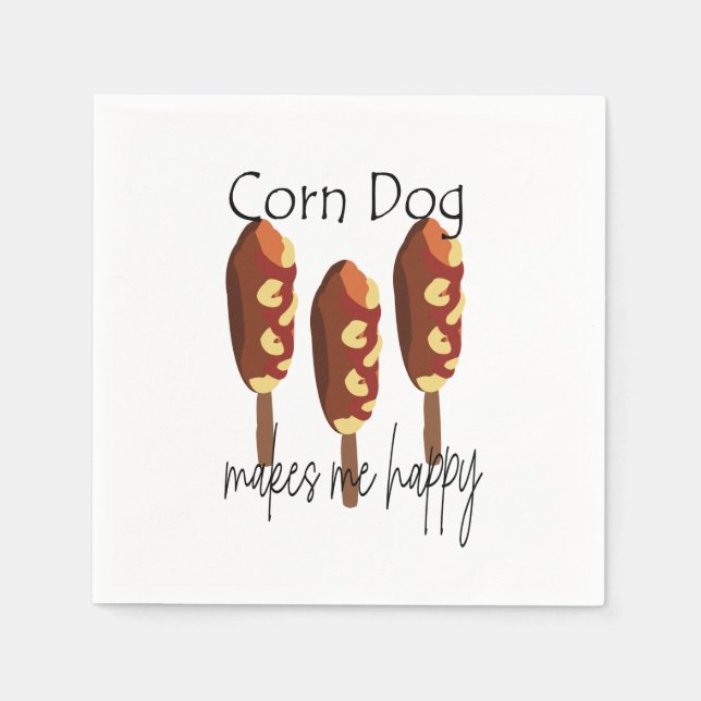 Guardanapo De Papel Corndog me faz uma festa feliz (Frente)