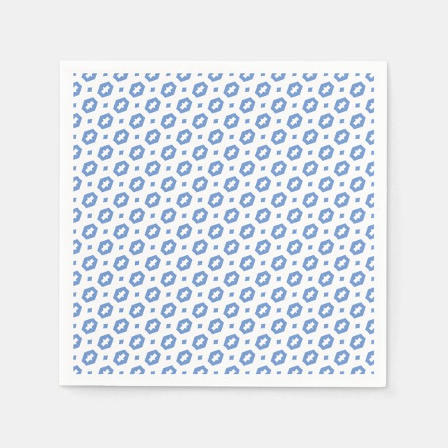 Guardanapo De Papel Cornflower Blue e White: Geometriana (Frente)