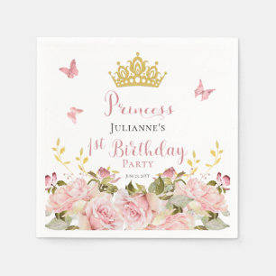 Guardanapo De Papel Coroa   Borboletas primeiro aniversario princesa f