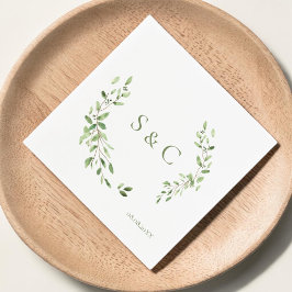Guardanapo De Papel Coroa de Monograma Personalizado Chic Simples Casa