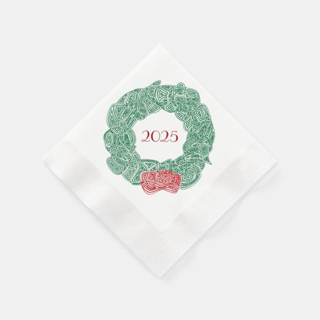 Guardanapo De Papel Coroa de Natal Moderna Ano (Canto)