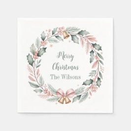 Guardanapo De Papel Coroa de Natal Personalizada Feliz Natal
