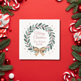 Guardanapo De Papel Coroa de Natal Personalizada para a Família