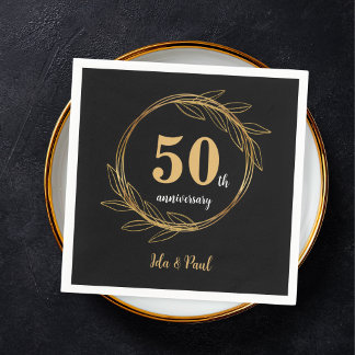 Guardanapo De Papel Coroa de Ouro de 50º Aniversário de Casamento
