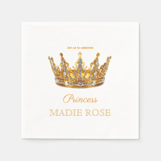 Guardanapo De Papel Coroa de Princesa Dourada Conto de Fadas Aniversár