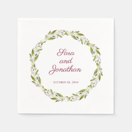 Guardanapo De Papel Coroa de Verdura com Casamento Burgundy