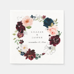 Guardanapo De Papel Coroa Floral de Outono Rústica