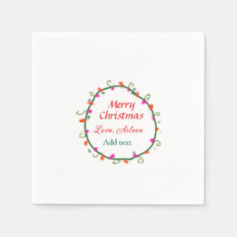 Guardanapo De Papel coroa verde-branca-branca, coroa-branca, Feliz Nat