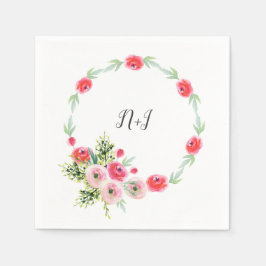 Guardanapo De Papel Coroa Vintage Floral Aquarela Chá de Noiva
