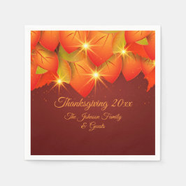 Guardanapo De Papel Correspondência Ação de Graças Laranja Leaf Nome C