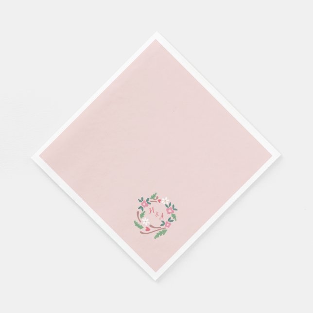 Guardanapo De Papel Corrida Floral Russa com Monograma Clássico (Quina)