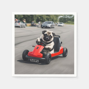 Guardanapo De Papel Corrida Pug go-kart
