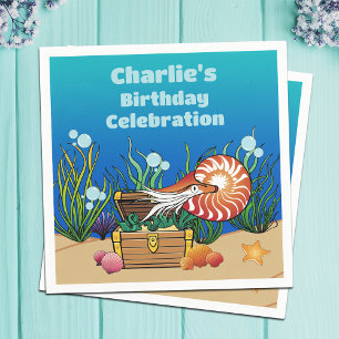Guardanapo De Papel Corte sob o mar Cartoon Oceânico Animais Aniversár
