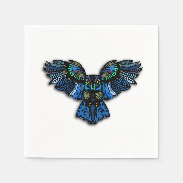 Guardanapo De Papel Coruja Azul (Frente)
