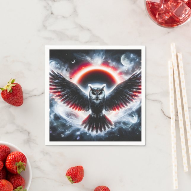 Guardanapo De Papel Coruja Celestial Cósmica Mística (Insitu)