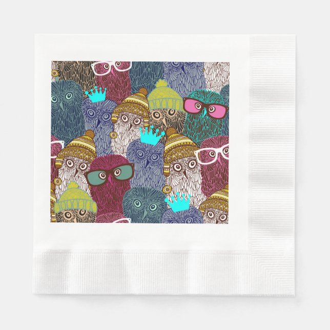 Guardanapo De Papel Coruja na coroa (Frente)