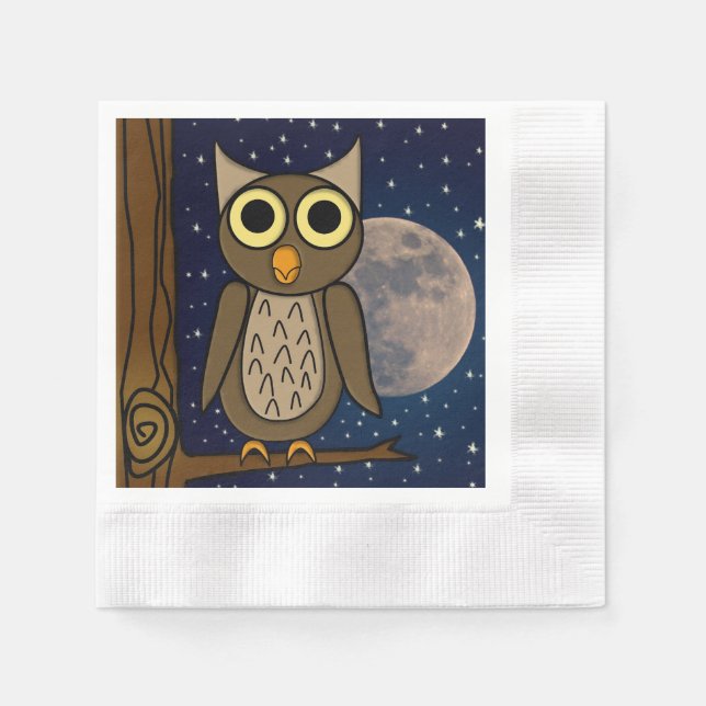 Guardanapo De Papel Coruja noturna (Frente)