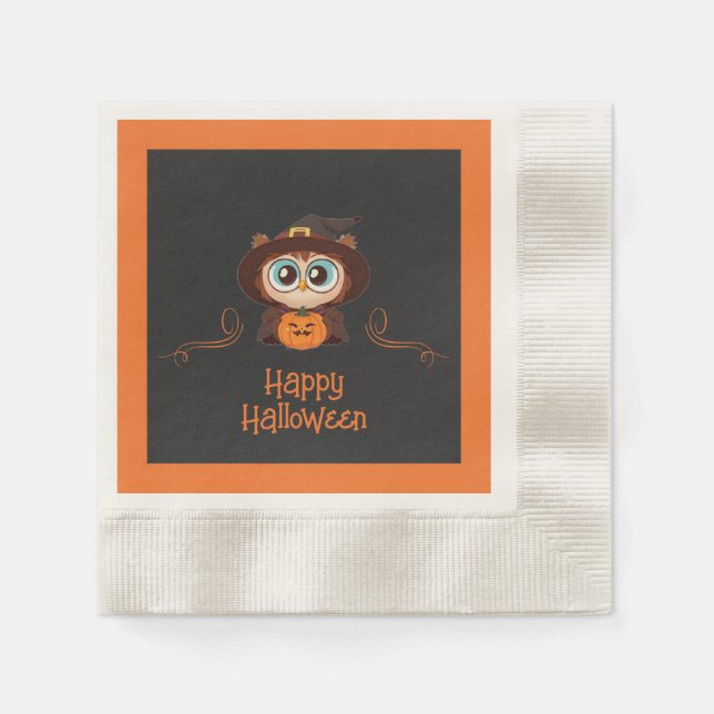 Guardanapo De Papel Coruja/Queda/Outono/Halloween/abóbora (Frente)