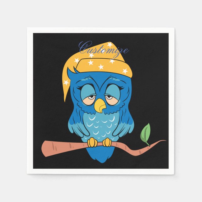 Guardanapo De Papel Coruja Sonolenta Thunder_Cove (Frente)