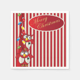Guardanapo De Papel Corujas de Natal Feliz