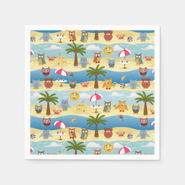 Guardanapo De Papel corujas de verão (Frente)